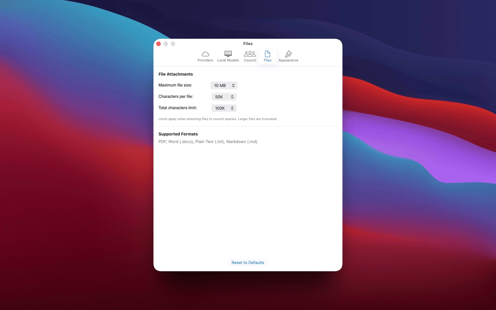 Provider configuration